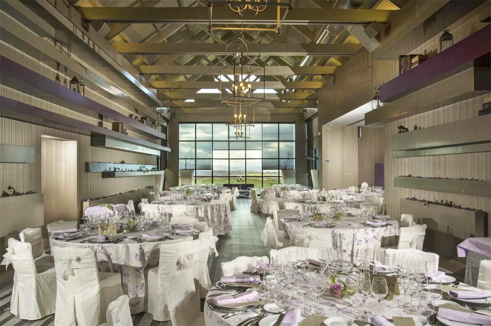 Salón Panorama montado para banquete